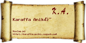 Karaffa Anikó névjegykártya